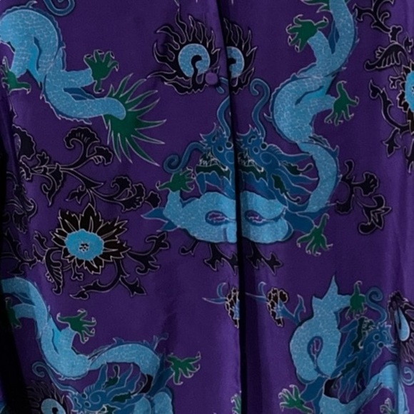 SILK Diane Von Furstenburg  Elegant Vibrant Art To Wear Tunic Blouse Top Small - Picture 4 of 11